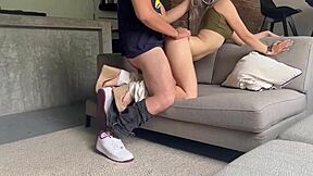 Why Does This Hot Roomie Get Rough Sex In The Lobby With Her Perverted Roommate's Big Cock After A Few Drinks, Moaning In Doggystyle And Cowgirl?