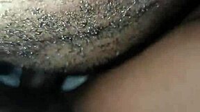 fucking a sexy petite 18+ ebony chic with her hairy wet pussy taking big cock