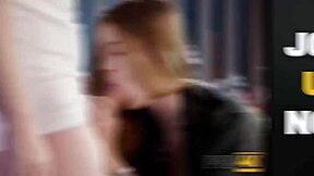 Hey, wanna use my tight shaved pussy for some outdoor public fun during my work shift, rich guy?