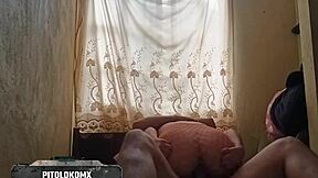 hey check this rica colegiala with natural tits riding in red stockings for homemade couple domination