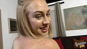 Iggy Amore gives sloppy handjob with cumshot facial.