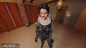 vr conk brunette chani in uniform rides atreides huge cock in dune cosplay parody