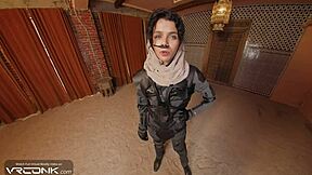 vr conk brunette chani in uniform rides atreides huge cock in dune cosplay parody