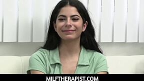 Milftherapist features sexy milf doctor ashley wolf guiding a slutty babe on sharing her old man in a hospital threesome group session