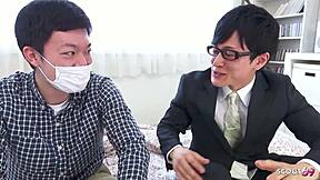 Japanese Step-Father Surprises Virgin Step-Son with Escort for First Fuck in Uncensored Japan Porn Ending in Creampie