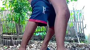 feeling the thrill of banging neighbor's wife in backyard garden