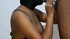 Colombian couple shares homemade video of cute latina with big ass and natural tits. She gives sexy blowjob and extracts cum with her mouth.