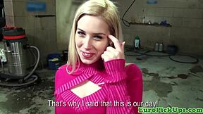 pulled that amateur blonde to flash her big boobs outdoors