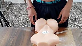 Inexperienced young 18+ man tries his sex toy for the first time. He explores with homemade kinky fetish play next to neighbors.