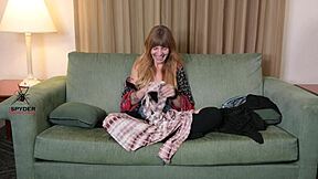 What is Hazel Ash's first response to unboxing the outfits?