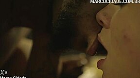 Watch this writer lick white pussy on the blonde babe Bárbara Alves with Nego Catra