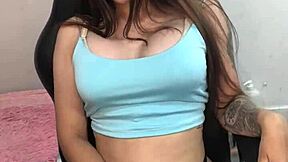 Beautiful teen shows her tits live