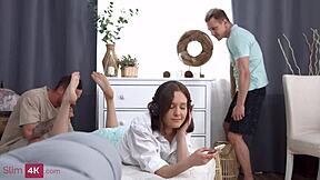 Ally horny, you enjoy petite teen double penetration in mmf threesome?