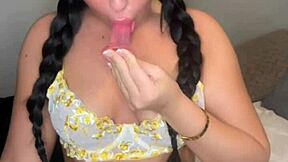 Horny British exchange student touches herself and squirts with toys in college dorm