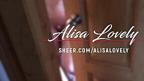 Horny young slut cheats on husband sucking cock and fucking neighbor on stairs