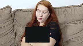 Teen redhead slut with hairy pussy takes deepthroat and anal from chubby guy