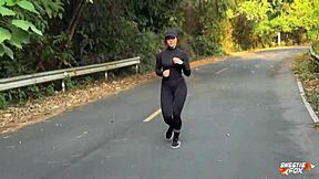 Hey, met a stranger on my morning run and fucked her tight wet pussy