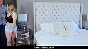 Young Stepdaughter Sucks Stepdad's Dick Behind Stepmom's Back To Get What She Wants - FamilySlut!