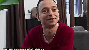 Can Lilly Mays sneak away from gaming friend to ride Jordi's big cock with deepthroat and facial cum?