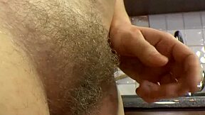 Stunning brunette babe teases with hairy armpits in kitchen solo 😍