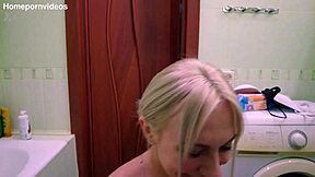 Old hairy dude got a deepthroat blowjob from the cute blonde teen in homemade pov style