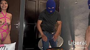 petite chica calls two technicians to check her air conditioner and they end up in 3some