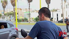 hey, busty venezuelan teen, ride this pizza delivery guy's cock as your tip!