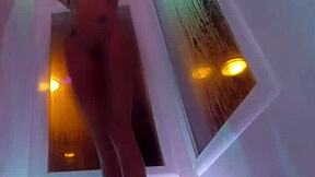 Kendra cole, the skinny brunette teen pornstar, starts her solo routine with a steamy shower bath