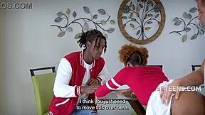 Tutor freely uses black step sibling duo for science with fucking and moaning!