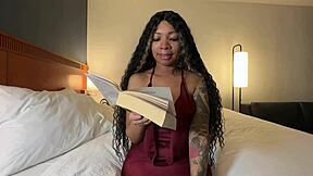 want to join eva parker for a cozy reading session in her favorite spot?