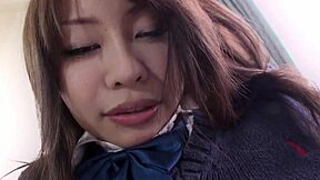 Japanese Teen Cutie Experiences Quickie Cowgirl Ride Leading to Hairy Pussy Creampie