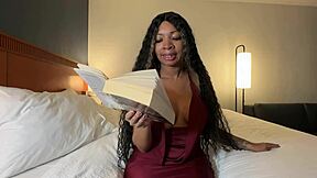 want to join eva parker for a cozy reading session in her favorite spot?