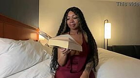 want to join eva parker for a cozy reading session in her favorite spot?