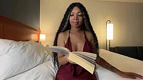 want to join eva parker for a cozy reading session in her favorite spot?