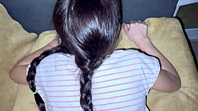 creampie pounding my cute stepsister's tight 18+ ass pov. she's so petite and sexy!