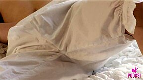 Petite Horny Gianna U Rubs Clit And Nipples On Bed In Solo Masturbation