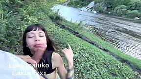 Big cock gaping petite Argentinian in outdoor anal