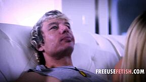 Boyfriend plans to watch movie while freely using teen 18+ girlfriend and her step mom in threesome.