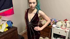 Babysitter felt so excited as she gave footjob in pantyhose then got fucked doggystyle hard through the hole.