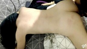 skinny stepdaughter wakes up to double penetration with dildo and cock in homemade anal