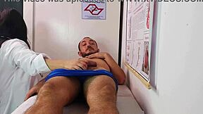 Erection hard in front of the nurse with big ass Brazilian getting rough wet pussy action.