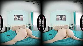 solo teen maya stone uses new glass dildo in vr