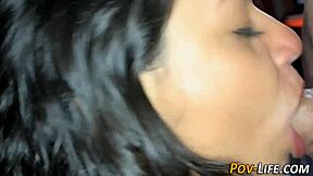 whoa check this pov latina swallowing a huge load after hardcore blowjob with that big cock
