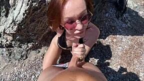 Horny Couple On Vacation Pounds Doggystyle At Beach Until Cum Covers Skinny Girlfriend