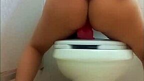 Sexy petite girlfriend masturbates with dildo squirting orgasm in dirty homemade video leaked from boyfriend