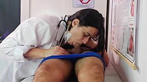Erection hard in front of the nurse with big ass Brazilian getting rough wet pussy action.