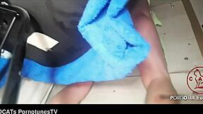 horny milf at gloryhole front fuck and creampie by big cock