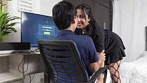 Hey Horny Stepsister, Can I Lick and Slap Your Cute Small Tits and Legs?