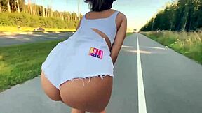 Mila Garcia with her big tits got ass fucked while wearing those tight booty shorts.