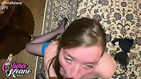 Quick facial for your chubby 18 year old girlfriend in sexy cosplay!